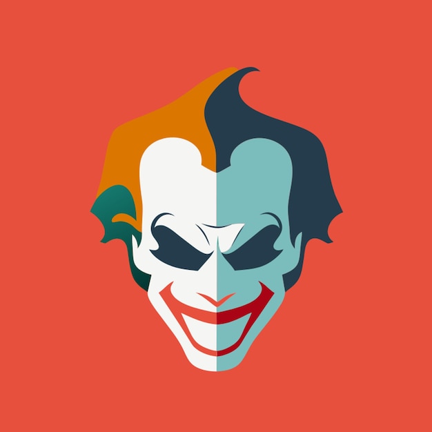 Horror Joker Uśmiech Realistyczny Ilustracja Wektorowa Kreskówka