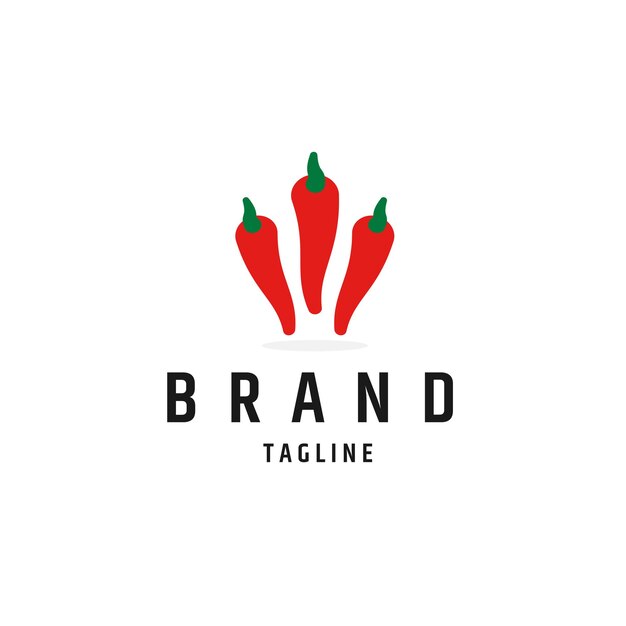 Hot Chili Logo Ikona Szablon Płaski Wektor