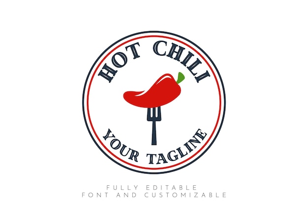 Plik wektorowy hot chili logo w stylu vintage
