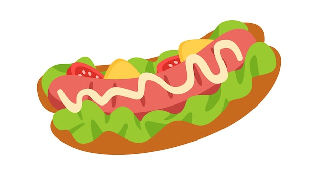 Hot Dog Food Ikona Ilustracja Wektorowa