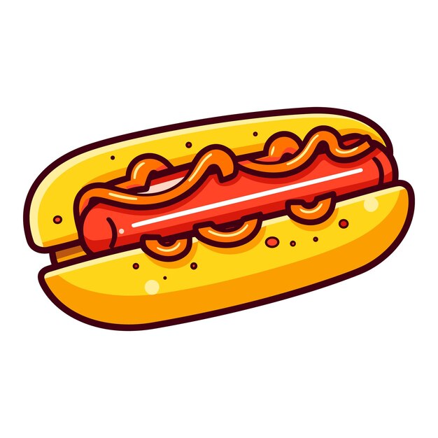 Hot Dog Hotdog Handdrawn Ilustracja Wektorowa Ilustracja Kreskówka Stylu Bazgroły