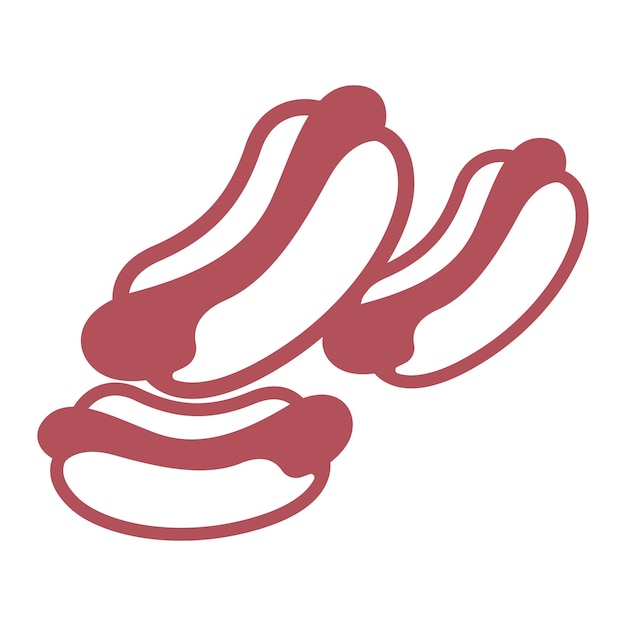 Hot Dog Ikona Ilustracja Projekt Logo