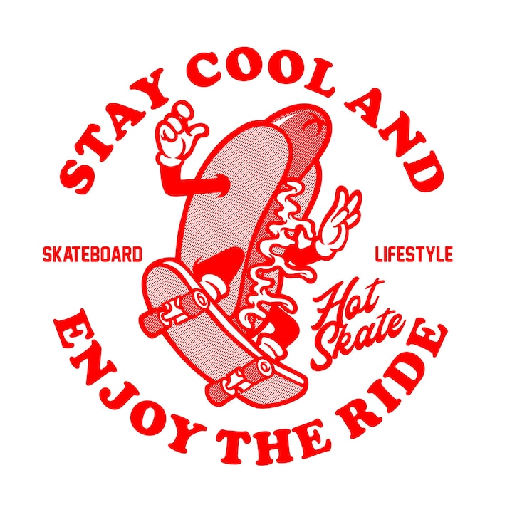 Wektor hot dog skate graficzny ilustracja