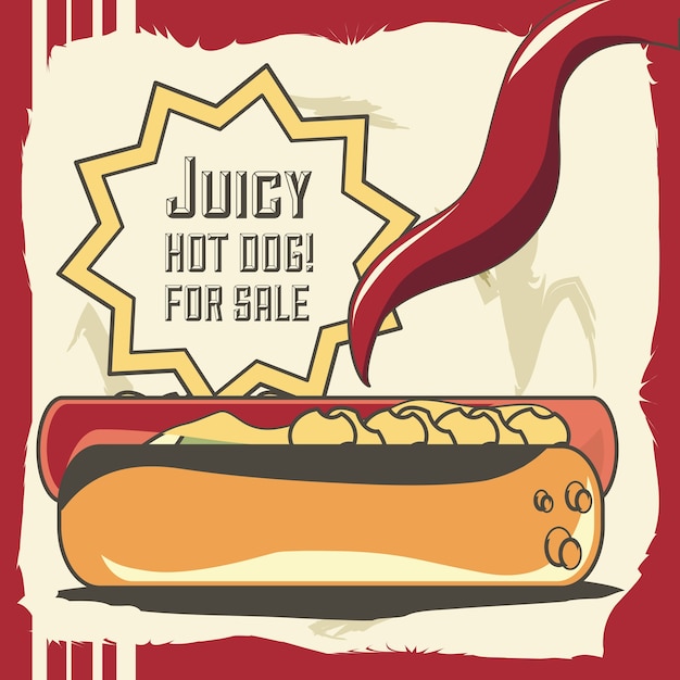Plik wektorowy hot dog z fast food miejski i motyw menu