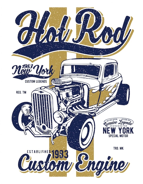 Plik wektorowy hot rod new york