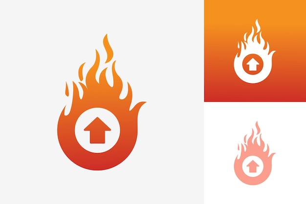 Plik wektorowy hot upload logo template design vector, godło, koncepcja projektowa, kreatywny symbol, ikona