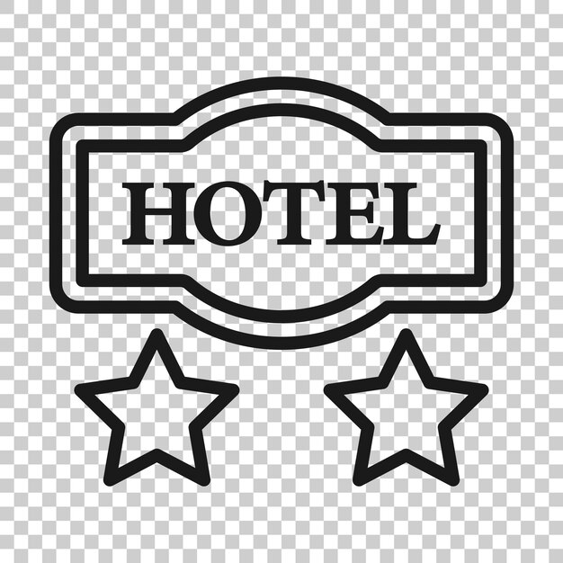 Plik wektorowy hotel 2 gwiazdki znak ikona w płaskim stylu inn ilustracja wektorowa na białym izolowanym tle informacje o pokoju hostelu koncepcja biznesowa