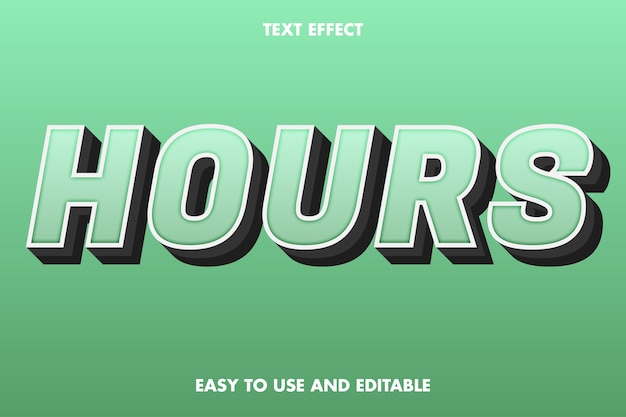 Hours Text Effect łatwy W Użyciu I Edytowalny