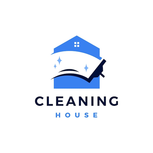 House Home Clean Sprzątanie usługi Logo Wektor ikona ilustracja