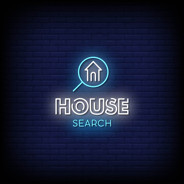 Plik wektorowy house search neon signs style text