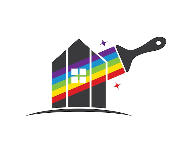 Housebulding Farba Logo Ikona Ilustracja Wektorowa