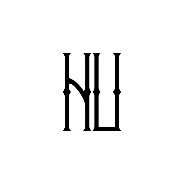 HU monogram logo projekt litery tekst nazwa symbol monochromatyczny logo alfabet znak prosty logo