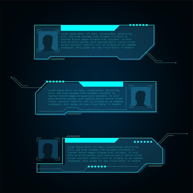 Hud elaments, futurystyczne elementy interfejsu użytkownika ekranu monitora ilustracja wektorowa