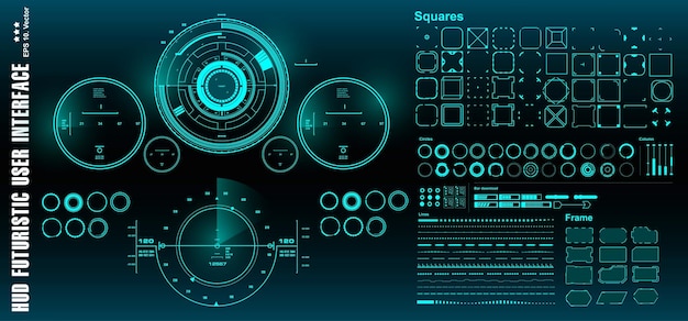 Hud Futurystyczny Zielony Docelowy Interfejs Użytkownika Wyświetlacz Pulpitu Ekran Technologii Wirtualnej Rzeczywistości