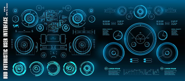 Hud Futurystyczny Zielony Docelowy Interfejs Użytkownika Wyświetlacz Pulpitu Ekran Technologii Wirtualnej Rzeczywistości