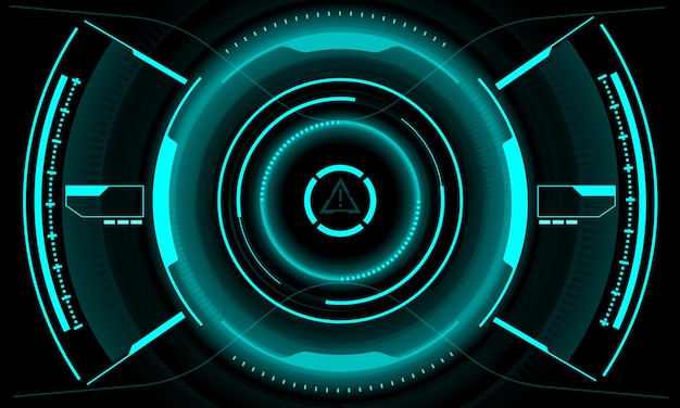 HUD niebieski neon scifi interfejs ekran geometryczny design wirtualna technologia futurystyczna wyświetlacz wektor
