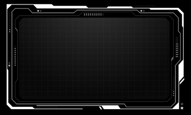 HUD ramki białe szare elementy interfejsu użytkownika projekt nowoczesnej technologii futurystyczny panel sterowania ekran cyfrowy hologram okno menu gry dotykające cyber monitor ustawiony na czarnym tle wektor