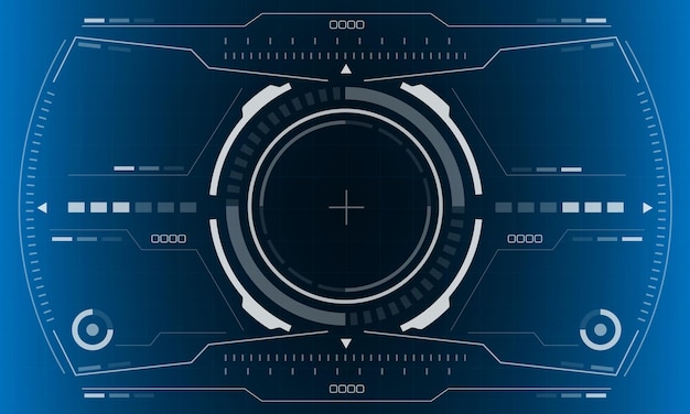 Plik wektorowy hud scifi interfejs widok ekranu biały sześciokąt geometryczny futurystyczny wyświetlacz technologii niebieski wektor