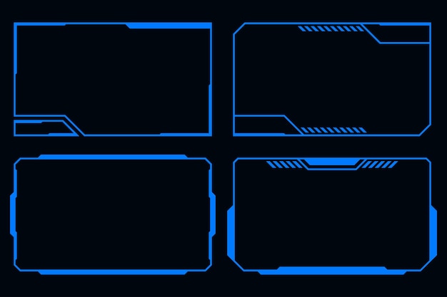HUD screen futuristic digital interface contol panel blue frame technology