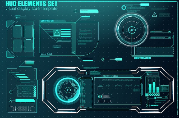 Hud Ui Gui Futurystyczny Zestaw Elementów Ekranu Interfejsu Użytkownika.