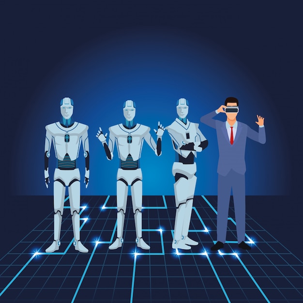 Humanoidalny Robot I Biznesmen