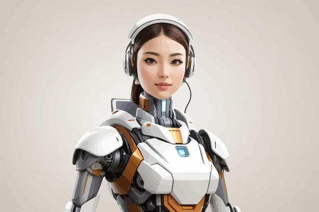 Humanoidalny Robot Kelner Biały Ilustracja Tła