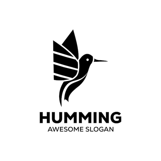 Humming Bird Maskotka Logo Projekt Wektorowy Ilustracja Ikony.