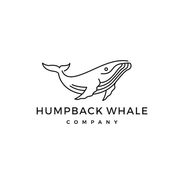 Humpback Wieloryb Logo Ikona Ilustracja Wektorowa