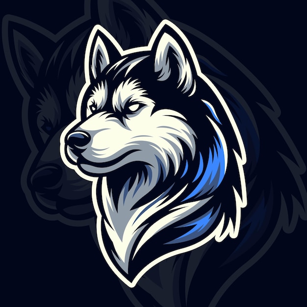 Husky Head Mascot Logo Nalepka Odznaka