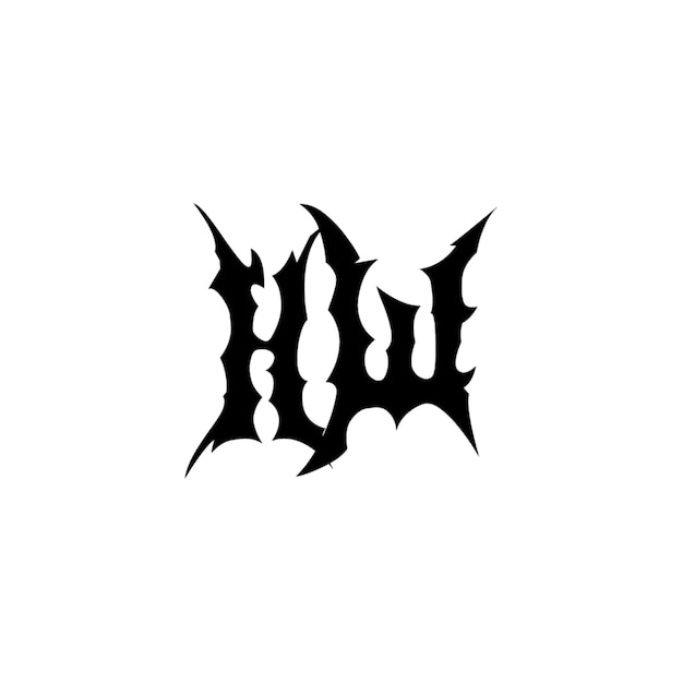 HW monogram logo projekt litery tekst nazwa symbol monochromatyczny logotyp alfabet znak prosty logo