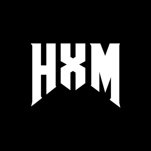 HXM - logo dla firmy technologicznej HXM logo czarno-białe kombinacja kolorów logo HXM wektor HXM projekt ikony HXM alfabet HXM typografia logo projekt