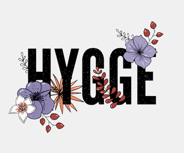 Hygge Slogan Na Białym Tle