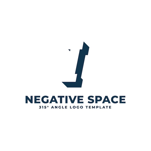 I Logo Nowoczesna Czysta Negatywna Przestrzeń Geometryczna Litera Ilustracja Wektorowa