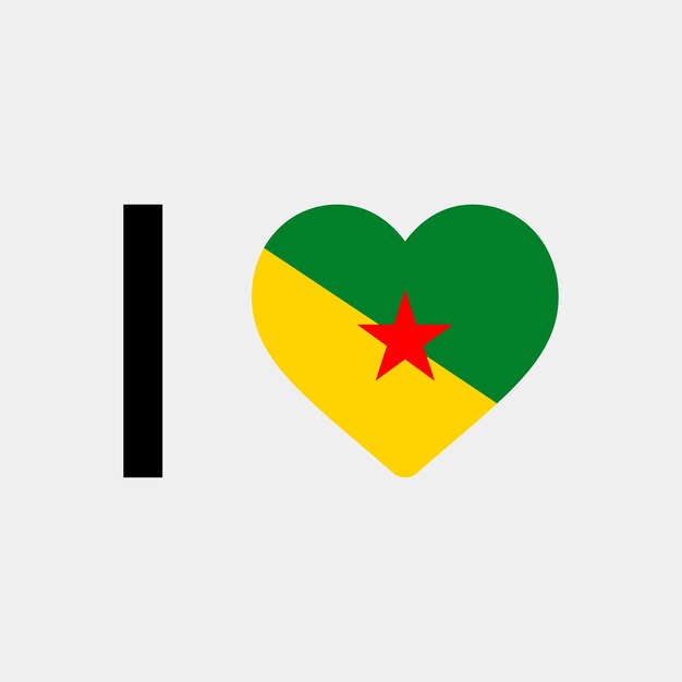 I Love Gujana Francuska Country Heart ilustracja wektorowa