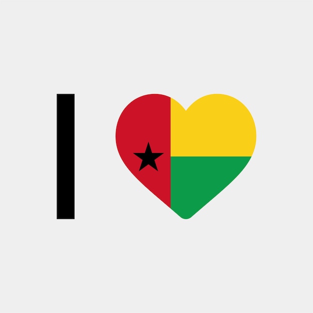 I Love Gwinea Bissau Country Heart Ilustracja Wektorowa