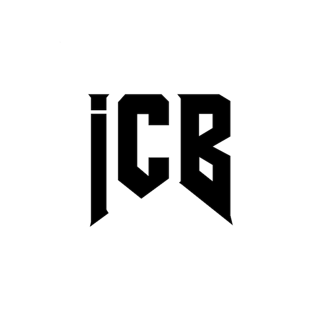 ICB - Design logo dla firmy technologicznej, kombinacja kolorów czarno-białych, logo ICB, wektor ICB, ikona ICB, alfabet ICB, typografia ICB.