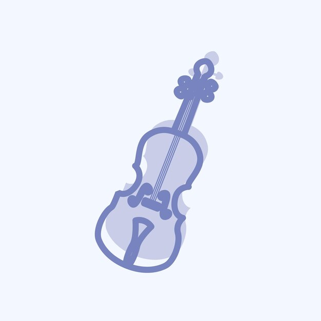 Icon Cello nadaje się do symbolu muzycznego dwutonowego stylu projektowania edytowalnego
