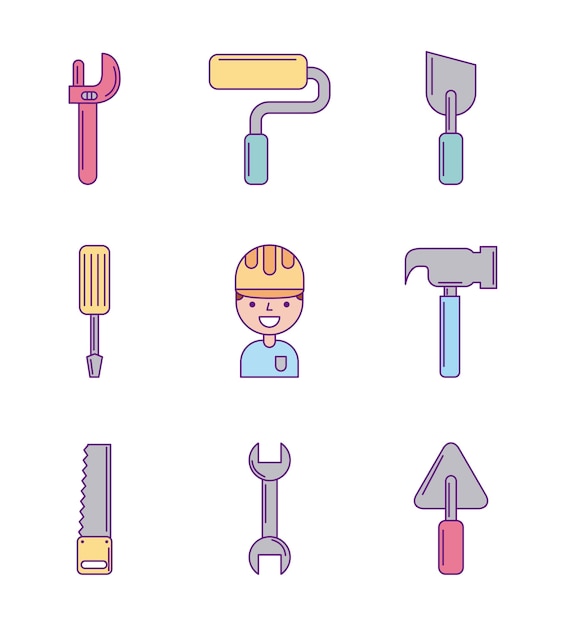 Icon Set Labor Day