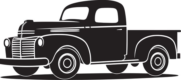 Iconic Pickup Black Emblem Design Retro Workhorse Vintage Logo Icon