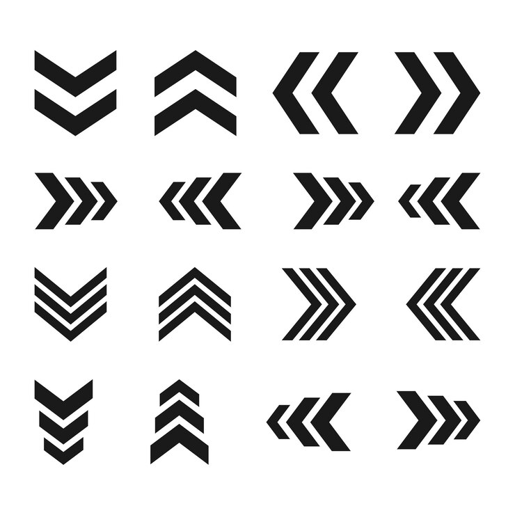 Icono de flecha gran conjunto de flechas planas