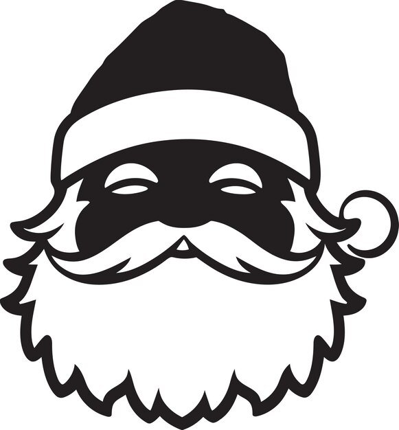 Plik wektorowy icy santa vibes cool vector black logo icon arctic santa style czarne logo icon of cool santa