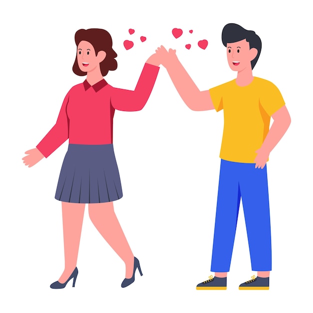 Idealne ilustracje projektowe romantycznej pary