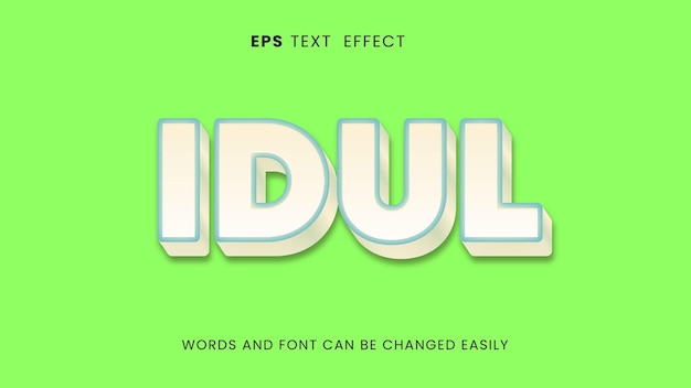 idul fitri edytowalny styl efektu tekstowego 3d na zielonym islamskim wzorze