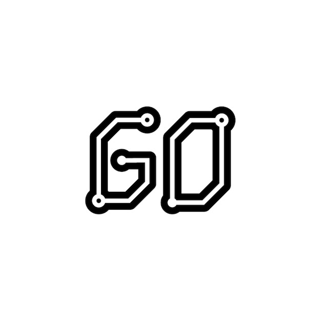 Idź monogram projekt logo list tekst nazwa symbol monochromatyczne logotyp alfabet znak proste logo