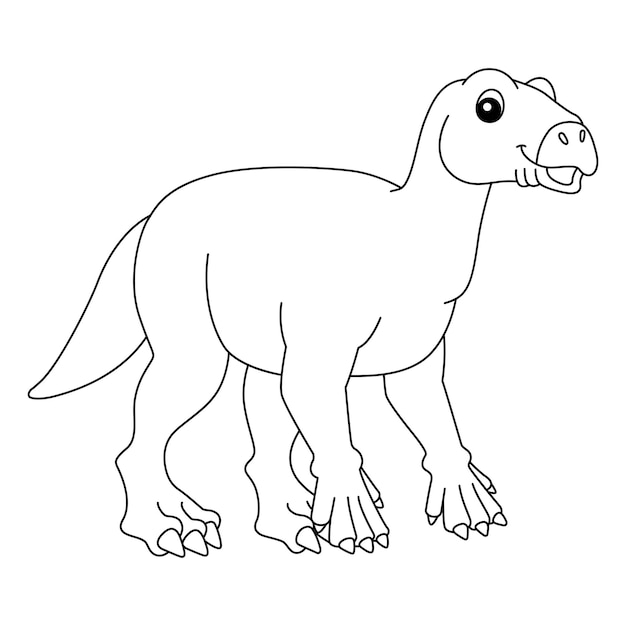 Iguanodon Kolorowanka Na Białym Tle Dla Dzieci