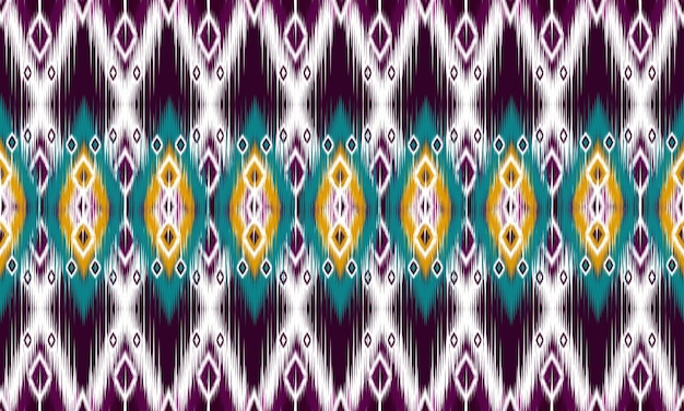 Ikat geometryczny ornament folklorystyczny z diamentami.Projekt dlabackground,dywan,tapeta,odzież,owijanie,batik,tkanina,styl illustration.embroidery Vector.