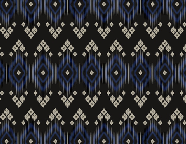 Ikat geometryczny tekstyl bezszwowy wzór według plemiennych motywów ikat wzór rzemieślniczy etniczny abstrakcyjny wektor tkanina Ikat tradycyjny styl tkania projekt tkaniny poduszkowej odzieży zasłona dywan