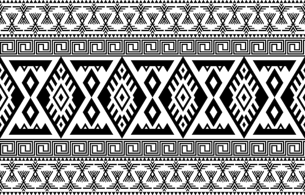 Plik wektorowy ikat tribal bezszwowy wzór etniczne tkaniny azteckie dywan mandala ornament natywny boho chevron tekstylia geometryczne orientalne tranditional abstrakcyjne tło haftu