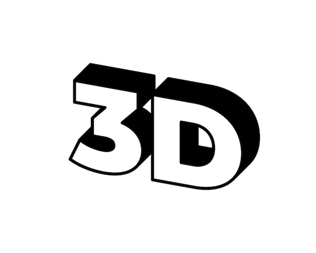 Ikona 3d 3d Tekst Izometryczny Izolowany Tekst Na Białym Tle