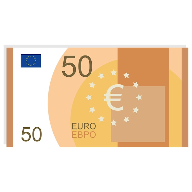 Ikona 50 Euro Ilustracja Wektorowa